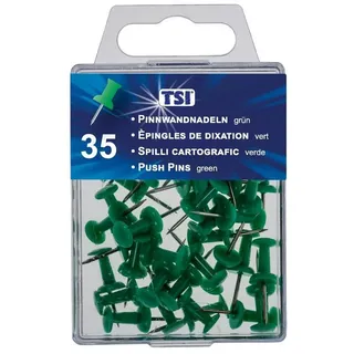 TSI SCHREIBWAREN Pinnwand 35 Pinnwandnadeln / Farbe: grün