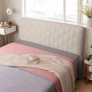 DOSYCOVUR Gepolstertes Kopfteil Kissen Holz Kopfteil Waschbar Staubdicht Geeignet für Schlafzimmer Einzeln/Breit/Doppel Velours Material,D,120cm