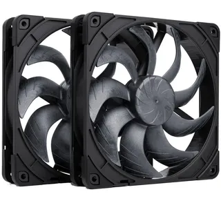 Noctua NF-A14x25 G2 PWM Sx2-PP chromax.black Gehäuselüfter 140 mm 2 Stück)