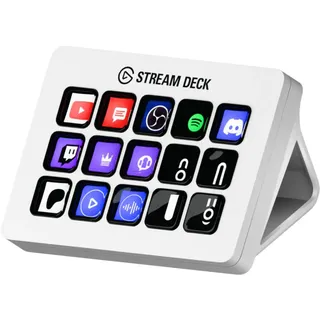 Elgato Stream Deck MK.2 White – Studio-Controller, 15 Makrotasten, auslösen von Aktion in Apps und Software wie OBS, Twitch, YouTube und anderen, für Mac und PC