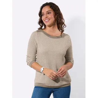 Casual Looks Strickpullover gemustert Sesam/Ecru 36