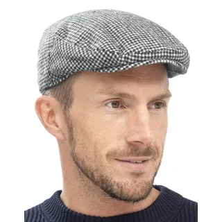 Tom Franks Mens , Die traditionelle Schiebermütze - Schwarz Weiß, M/L - M-L