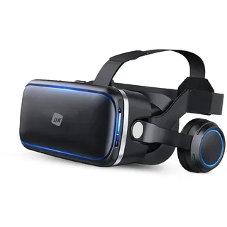 NK 3D VR Brille - Smartphone, Intelligente, Audio für Smartphone, 11,9 cm (4,7 Zoll) - 6,53 Zoll, Blickwinkel 90 - 100 Grad, 360o, Objektiv, Verstellbarer Pupille (Schwarz)