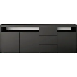 borchardt Möbel Sideboard »Kapstadt«, Breite 200 cm mit 3 Schubkästen schwarz