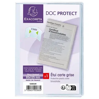 Exacompta 10x 10 Schutzhüllen für KFZ-Schein Europa PVC Kristall 5383UE