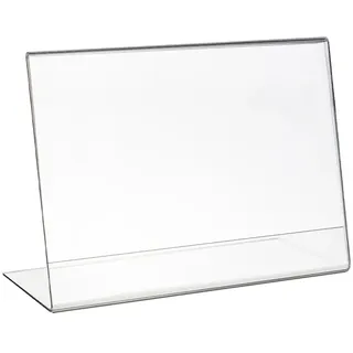 HMF 46933 Acryl Tischaufsteller schräg, DIN A5 Querformat Glasklar