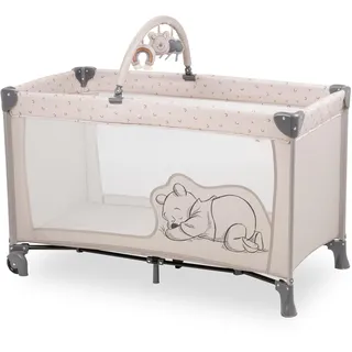 hauck Reisebett Kleinkind ab Geburt bis 15 kg (Disney Pooh Rainbow Beige)