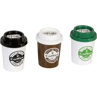 Brunnen 102983901 Doppelspitzer Coffee to go, Kunststoff, Blanc/Vert/Marron, 6,5 x 4,5cm
