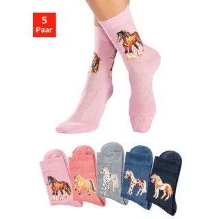 H.I.S. H.I.S Socken in hellrosa-meliert, hellgrau-meliert, jeans-meliert | Gr.: 39-42
