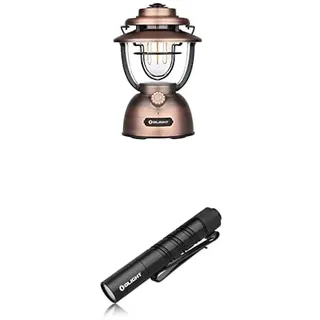 Bundle of OLIGHT Olantern Classic 2 Pro Wiederaufladbar Campinglampe 300 LM, LED Laterne Stufenlos Dimmbar + OLIGHT I3T 2 Mini Taschenlampe, 200 Lumen