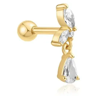 ANIA HAIE - SINGLE EARRING - MARQUISE DANGLE BARBELL - gold