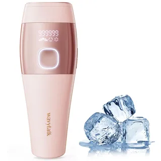 Wavytalk Laser Haarentfernung mit Eiskühlsystem,Max 24J Hohe Energie,9 Energiestufen,IPL Geräte Haarentfernung für Frauen und Männer, Körper,Gesicht,Achseln, Beine (Rosa)