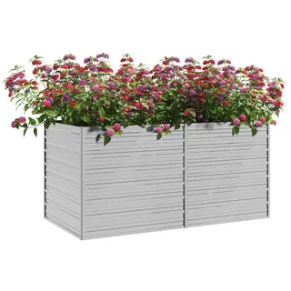 vidaXL Garten-Hochbeet verzinkter Stahl rechteckig 160 x 80 x 77 cm Silber 