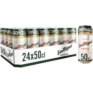 San Miguel Especial Dose Overfill + 50 Prozent Gratis DPG Bierpaket, EINWEG (24 x 0.5 l)