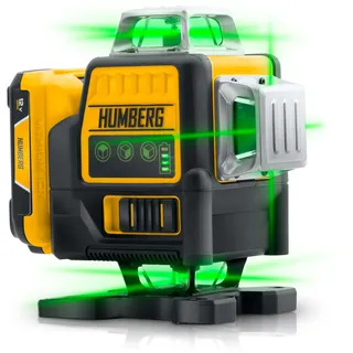 Humberg Kreuzlinienlaser Laser Wasserwaage - Selbstnivellierend - Mit Stativ und Koffer - Wasserdicht - 16 Linien - Reichweite 50 m 2 Akkus