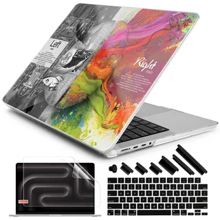 DONGKE Für M4 MacBook Pro 14 Zoll Hülle 2024 2023 2021 A3112 A3401 A3185 M3 A2918 A2992 M2 A2779 M1 A2442 Pro Max mit Retina XDR Display & Touch ID, Kunststoff Hartplastik. Schalenabdeckung, rechts