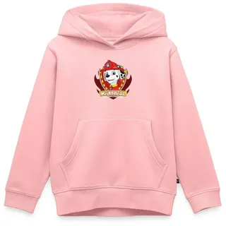 Spreadshirt Hoodie Paw Patrol Marshall Feuerwehrhund Feuerwehr Emblem Kinder Premium Hood (1-tlg) rosa 146/152 (10 Jahre)