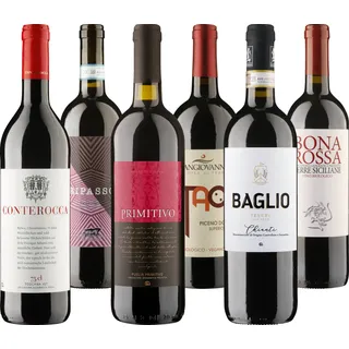 Probierpaket «Rotwein aus Italien» Bella Italia: 6 Rotweine aus den schönsten Weinregionen, Bio Probierpakete