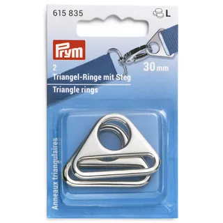 Prym 615835 Triangel-Ringe mit Steg 30 mm silberfarbig