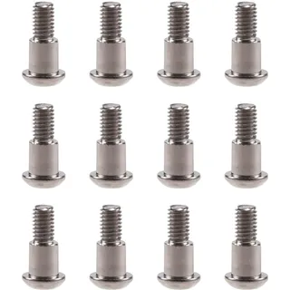 CobraCrawler 12 Stück M3x4x10mm Sechskant-Kopfschrauben mit Incision Kingpin-Schulter für Axial SCX10 AR44 AR45 Capra Achse Vanquish F10 H10 Optic Achse (Silber 12pcs)