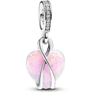 Pandora Mum Schillernder Herz Charm-Anhänger aus Sterling Silber mit Zirkonia, Kompatibel Moments Armbändern, 793202C01