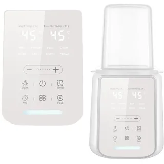 Flaschenwärmer Baby, 8-in-1 Babyflaschen Wärmer, Tragbarer Fläschchenwärmer mit LCD-Display Timer, Bottle Warmer Intelligentes Schnelles Auftauen, Sterilisieren für Alle Babyflaschen