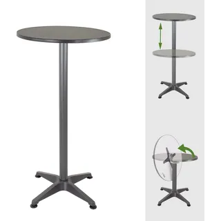 Baumarktplus Bistrotisch 2in1 Ø 60 x 70-115 cm Anthrazit