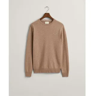 GANT Superfine Lambswool Pullover - Dark Sand Melange - XL