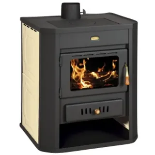 : Wasserführender Kaminofen Prity WD W15, creme - 22 kW +Herdplatte +BIMSCHV II - Creme