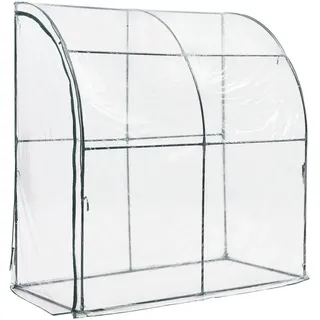 [en.casa] Gewächshaus Kunststoff Transparent PVC 100 x 200 cm