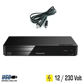 Panasonic Blu-ray Player schwarz mit HDMI, USB, 12 Volt &230 Volt für Wohnmobil, Camping