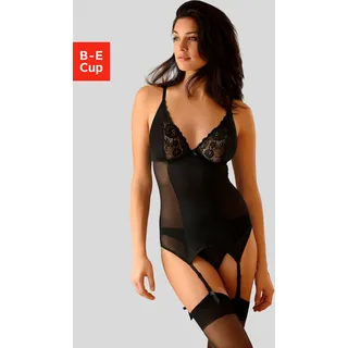 Set: Corsage PETITE FLEUR GOLD, Damen, Gr. 90, Cup C, schwarz, Obermaterial: 90% Polyamid, 10% Elasthan, BH-Sets, mit Strapshaltern, sexy Dessous, Reizwäsche