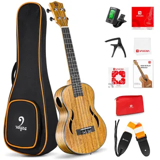 Vangoa Tenor Ukulele 26 Zoll Walnussholz Hawaii Akustik Ukulelen Einsteiger Set mit Gig Bag, Natürlich