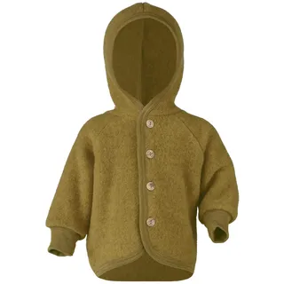 Engel - Wollfleece-Kapuzenjacke HOLZKNÖPFE in safran melange Gr.50/56