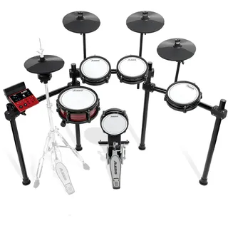 Alesis Nitro Ultimate Elektronische Schlagzeug mit Dual-Zone Quiet Mesh Pads, eigenständiger Hi-Hat, 640 authentischen BFD-Sounds und 52 Kits, Bluetooth, Drumeo, USB-MIDI, Double-Kick kompatibel