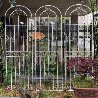 DHGVCED 1 Stück Garten Rankgitter, 180/200/220 cm Hoch, Dekoration, Gewölbter Zaun, Spalier Für Kletterpflanzen, Für Terrasse, Rasen, Hof, Hinterhof, Wandhalterungen(Color:White,Size:220cm/86.6in)