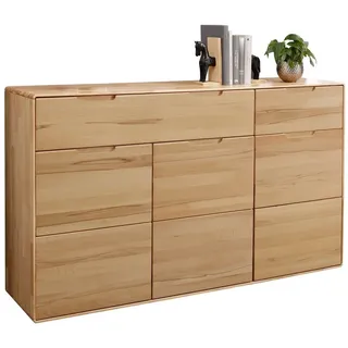 G+K Möbelvertriebs GmbH Sideboard 3 Türen, 2 Schübe, Kernbuche massiv geölt - 149x91x40cm (BxHxT) braun
