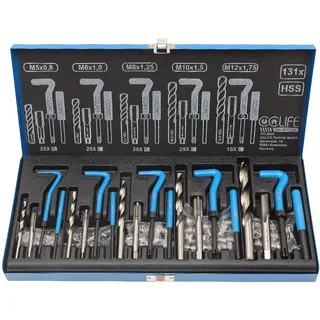CCLIFE Gewindereparatur Gewinde 131tlg Reparatur Satz Einsätze Hülsen,