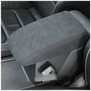 LTQSIV Mittelkonsole Armlehne Für VW Für Golf 8 MK8 2020 2021 2022 2023 2024 Auto-Armlehnenbox-Schutzhülle Autozubehör Innenpolster Autozubehör(Suede Black,2020-2024 G8)