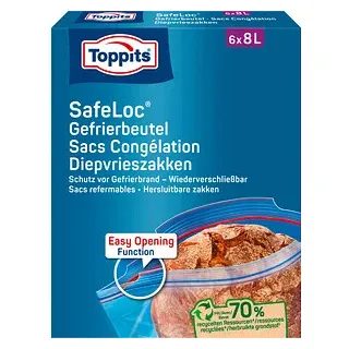 Toppits Gefrierbeutel SafeLoc 8,0 l, 6 St.