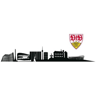 Wall-Art Wandtattoo VfB Stuttgart Skyline mit Logo (1 St), selbstklebend, entfernbar bunt 120 cm x 20 cm x 0,1 cm