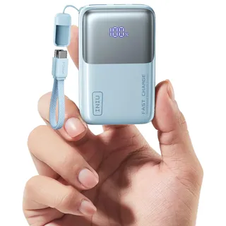 INIU Mini Power Bank, 45W 10000mAh Powerbank Klein Aber Stark (USB C In & Out), Schnellladefunktion PD3.0 Externe Handyakkus, Kompatibel mit iPhone 17 16 15 Pro Max Mini Samsung S24, Zartes Blau