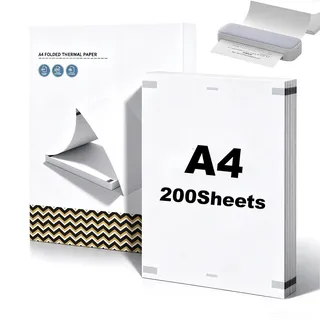 200 Blatt Thermopapier A4, Schnelltrocknendes Thermopapier A4 | 210 x 297 mm Thermodrucker Papier A4, BPA-freiThermodrucker Papier für Den Kontinuierlichen Druck