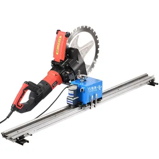 RETRIN Elektrische Ringsäge Set mit Automatischer Verfahrfunktion Legierungsschiene,Einstellbare Schnitttiefe & Wand-Schnitthalterung – Perfekt für Schrägen, Böden und gerade Wände 2.5m