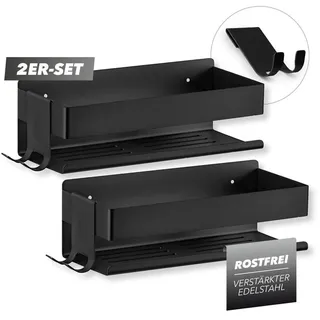 Benkstein Einzel-Duschorganizer 2er-Set schwarz Schwarz | Gr.: onesize