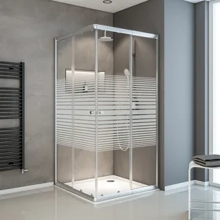 75-90 x 75-90 x 180 cm silber/Glasdekor EP1944216972