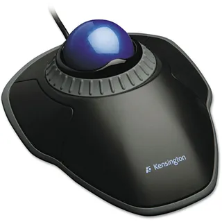 Kensington Orbit TrackBall, Kabelgebundene ergonomische TrackBall-Maus mit Scroll-Ring, 40 mm Kugel, Kompatibel mit Windows & macOS, für Rechts- und Linkshänder, Schwarz/Blau, K72337EU
