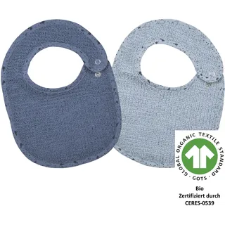 Wörner Lätzchen WÖRNER "at home Druckknopflatz 22x29 cm 2er Set", Baby, blau, Baumwolle, Lätzchen, Biobaumwolle, maschinenwaschbar, trocknergeeignet