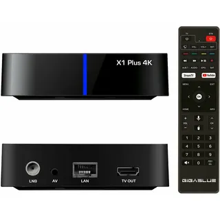 GigaBlue UHD X1 Plus 4K Android 1x DVB-S2x Tuner + Android TV IP Empfänger in Einer Box