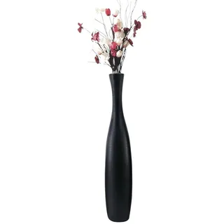 trends for living Bodenvase Edelste Deko-Bodenvase Hohe Keramikvase für Pampasgras & Dekozweige (1 Vase), Frostsicher,Hochtemperaturbeständig,Hält Wasser,Kratzfest,UV-beständig schwarz 70 cm